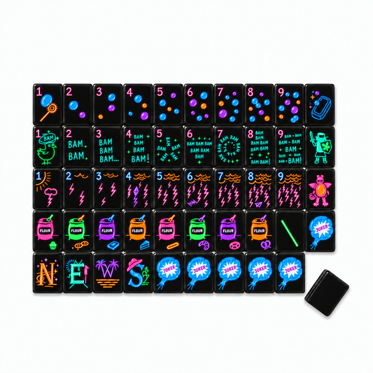 Neon Noir Mahjong Tiles - After Dark Collection