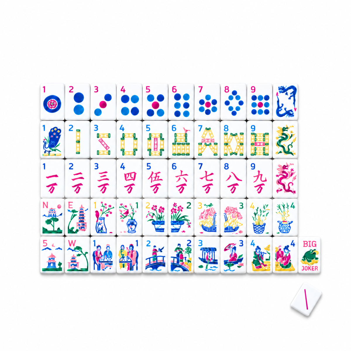 Magpie Bridge Mahjong Tiles - Qixi Collection