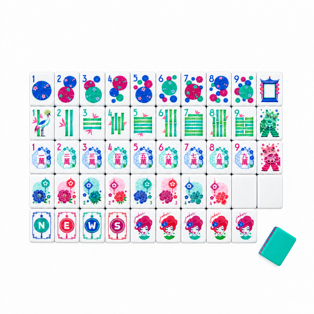 Sea Breeze Mahjong Tiles - Jade Tide Collection