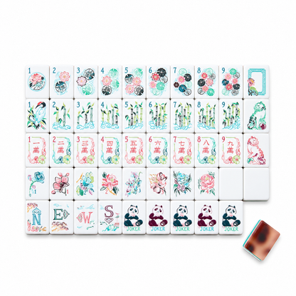 Tortoiseshell Lotus Mahjong Tiles - Lotus Garden Collection