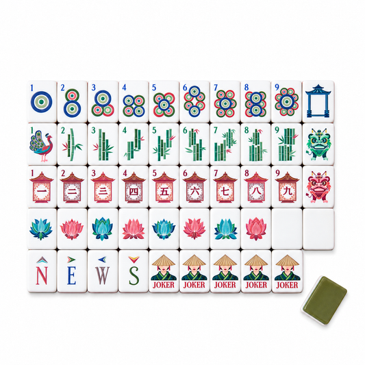 Olive Harmony Mahjong Tiles - Verdant Collection