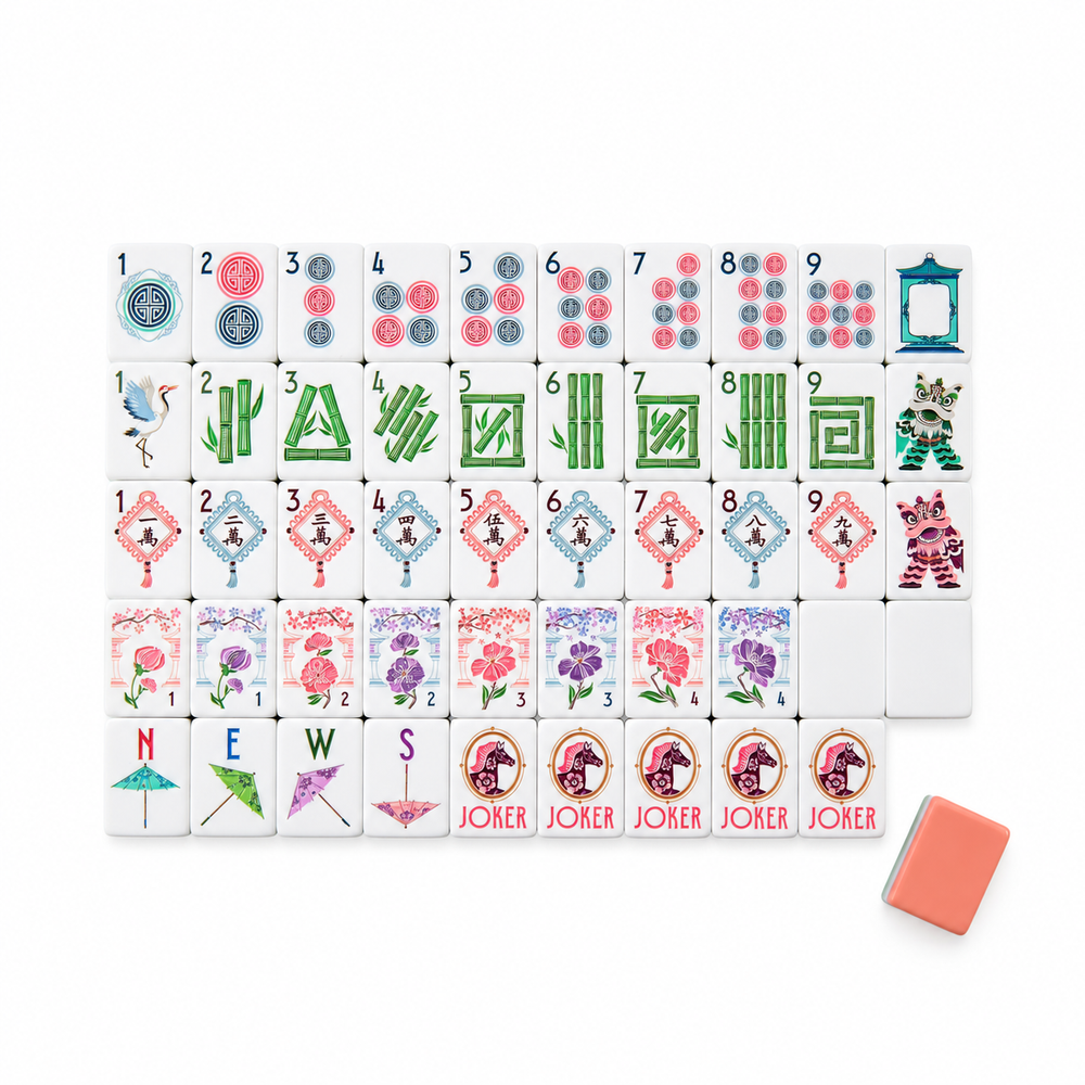 Bamboo Bloom Mahjong Tiles - Garden Collection