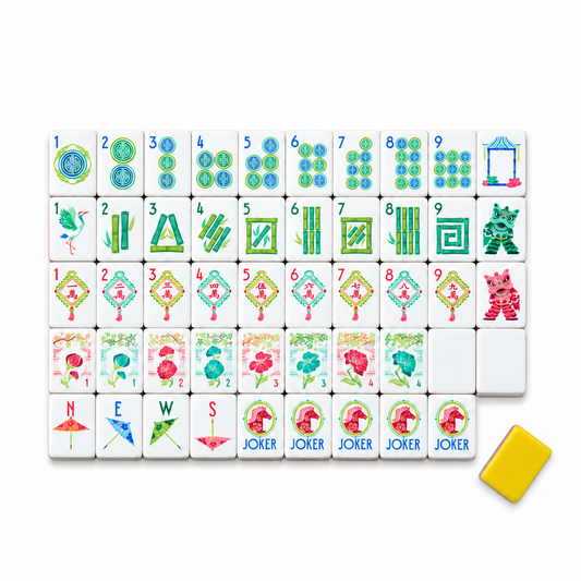 Verdant Bamboo Mahjong Tiles - Auspicious Collection